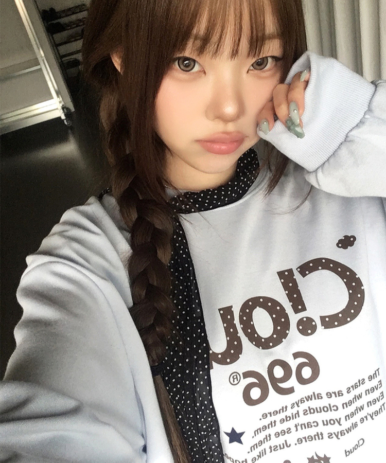 シフォンドットロングスカーフ BLACK