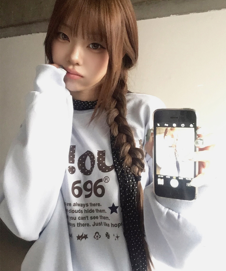 シフォンドットロングスカーフ BLACK