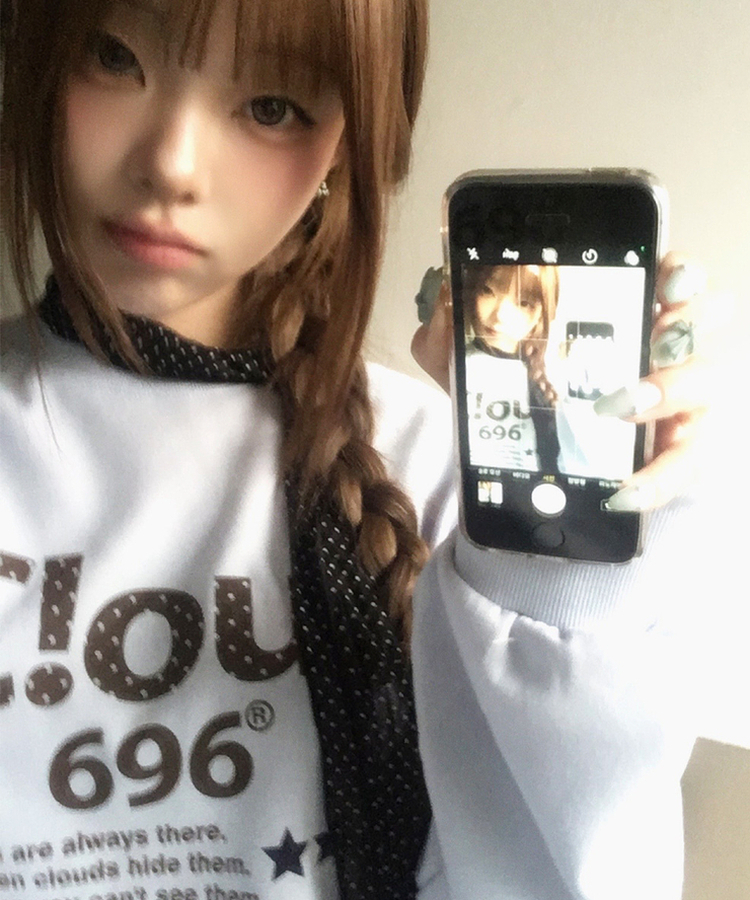 シフォンドットロングスカーフ BLACK