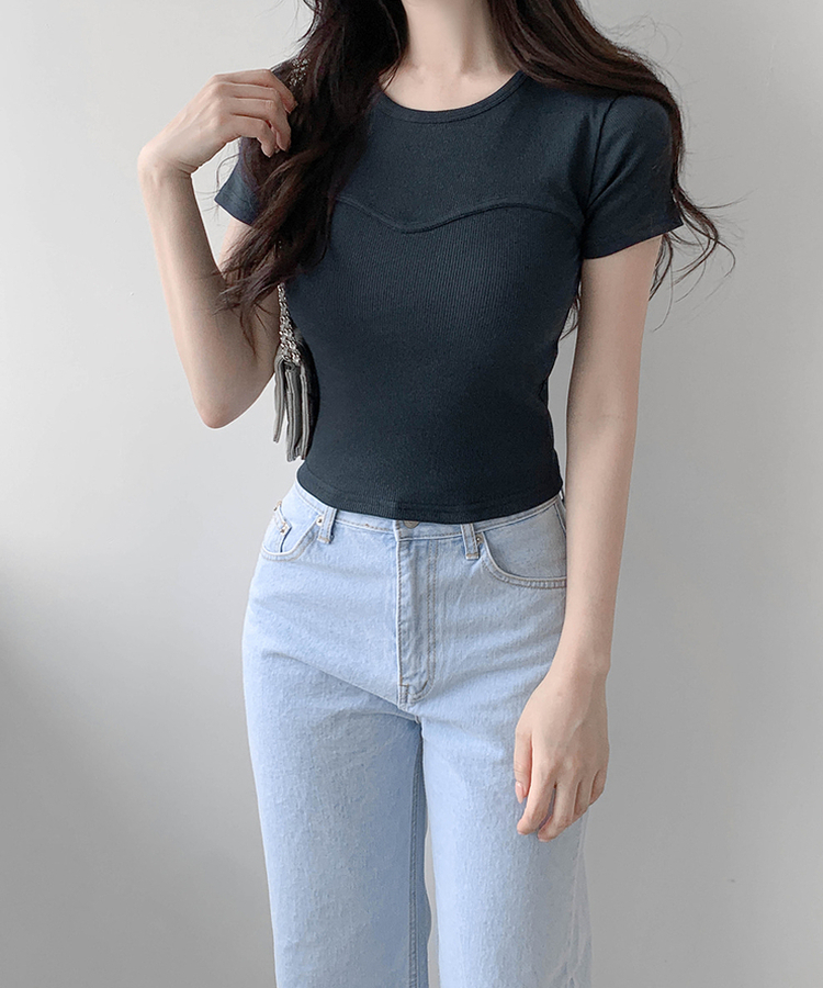 デイリーラウンド半袖Tシャツ NAVY