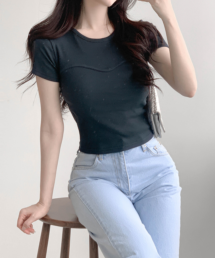 デイリーラウンド半袖Tシャツ NAVY