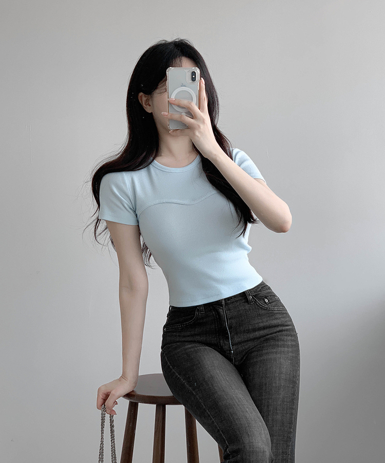 デイリーラウンド半袖Tシャツ SKY BLUE