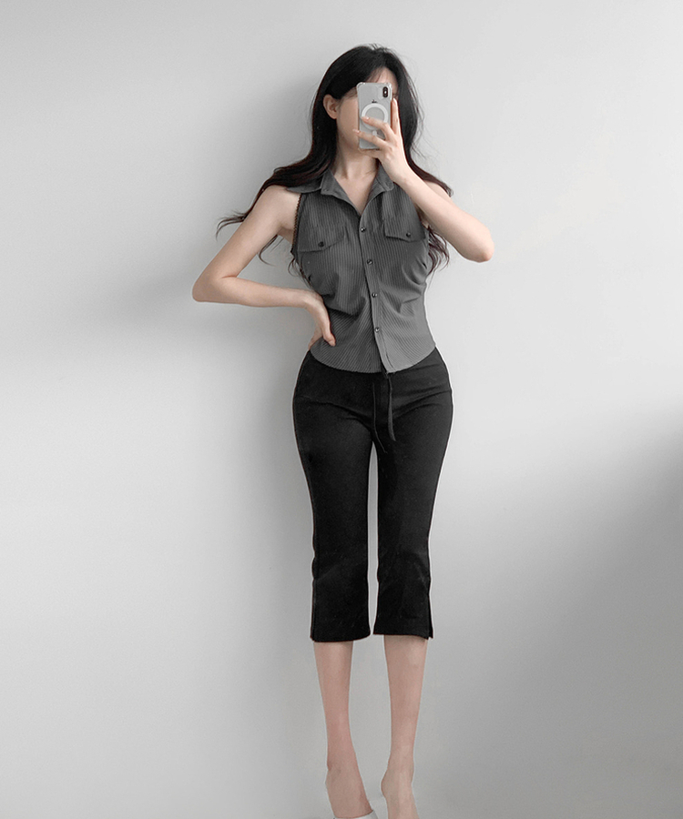 バックリボンブラウス GRAY