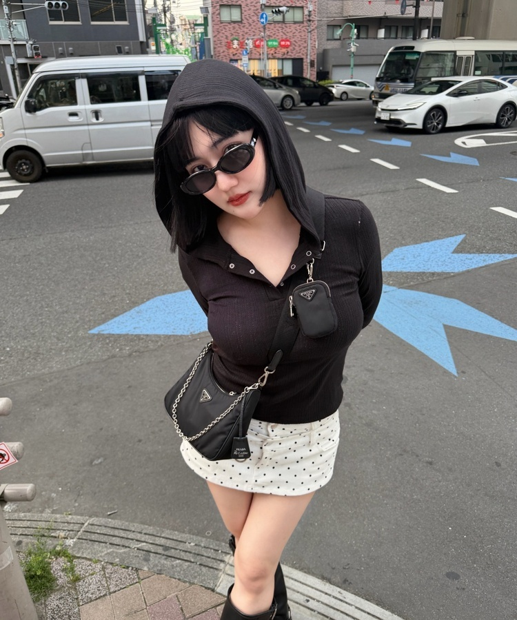 도트 미니 치마바지 화이트