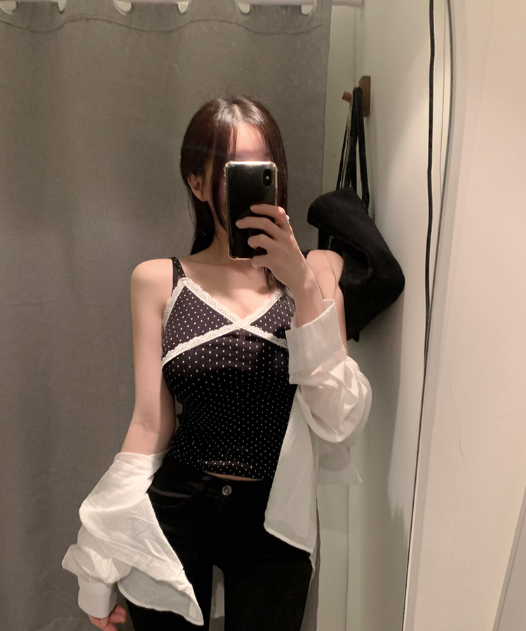 ルーズフィットカラー長袖シアーシャツ IVORY