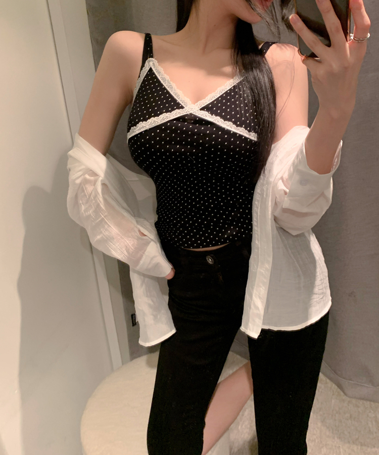 ルーズフィットカラー長袖シアーシャツ IVORY