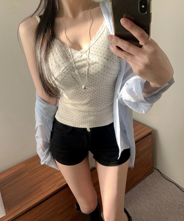 ルーズフィットカラー長袖シアーシャツ SKY BLUE