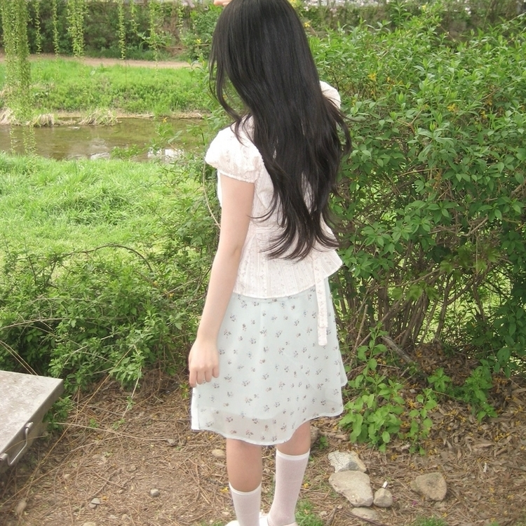 丸襟フリルバックリボン半袖ブラウス PINK