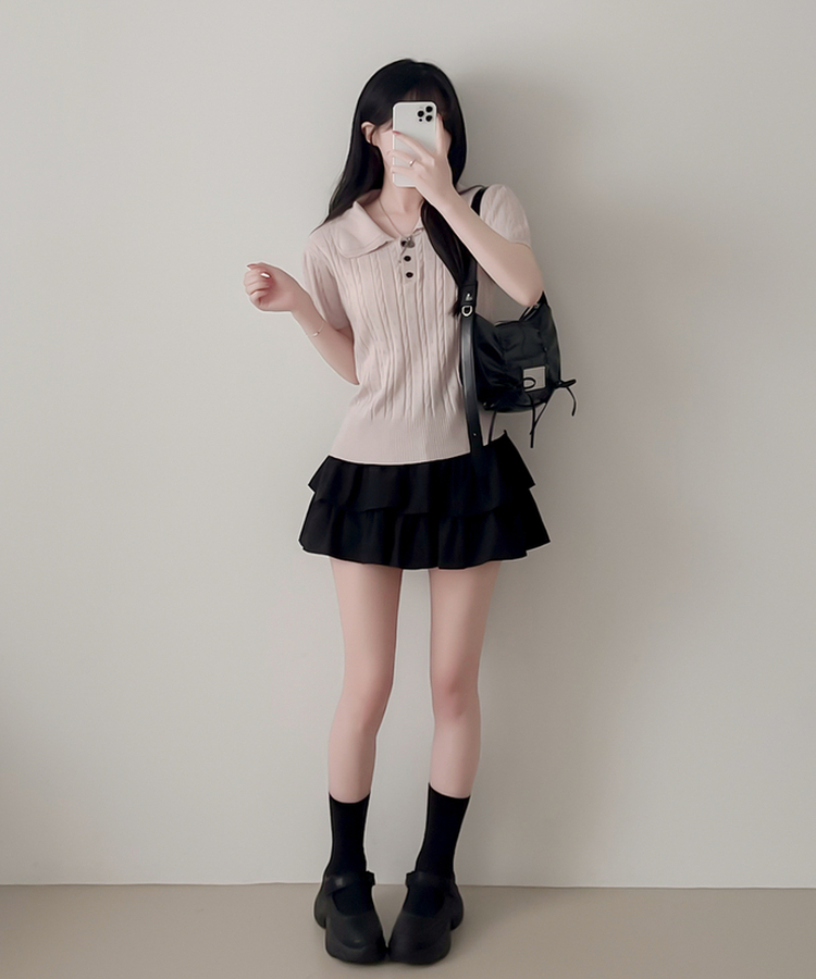ラブリーティアードミニスカート BLACK