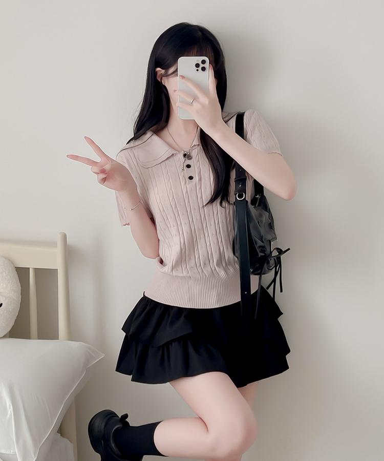 ラブリーティアードミニスカート BLACK