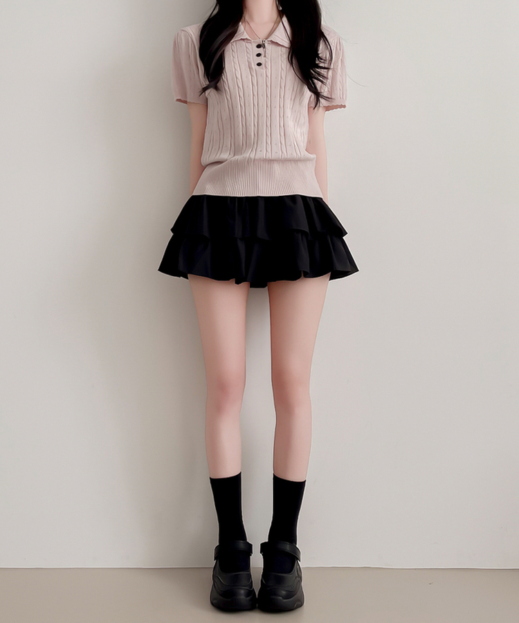 ラブリーティアードミニスカート BLACK