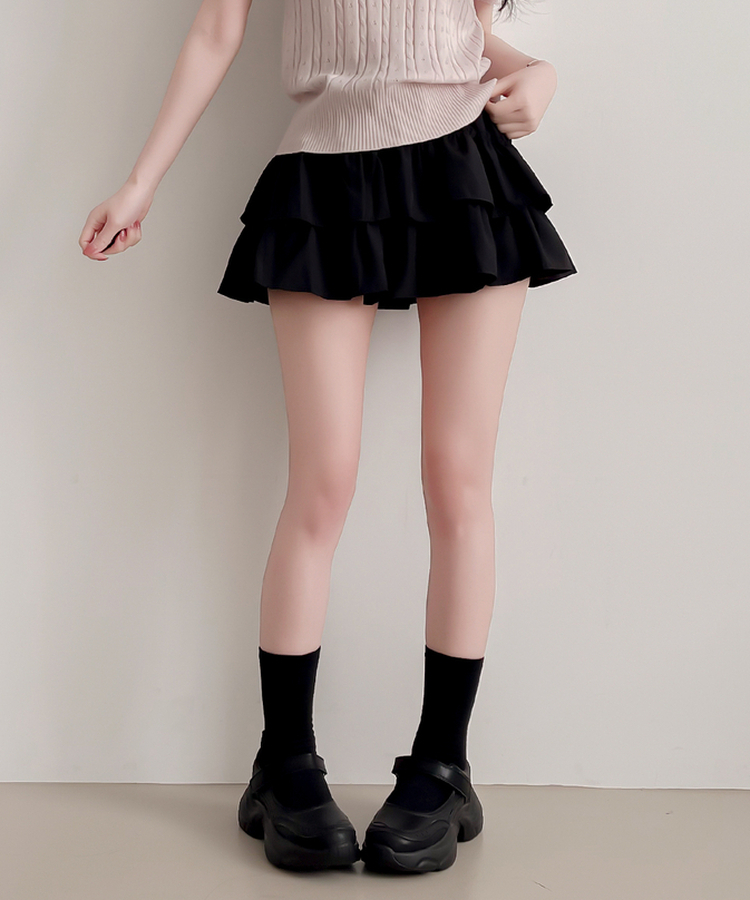 ラブリーティアードミニスカート BLACK