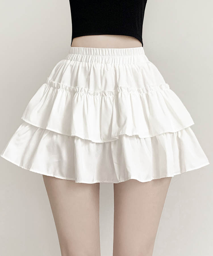 ラブリーティアードミニスカート WHITE