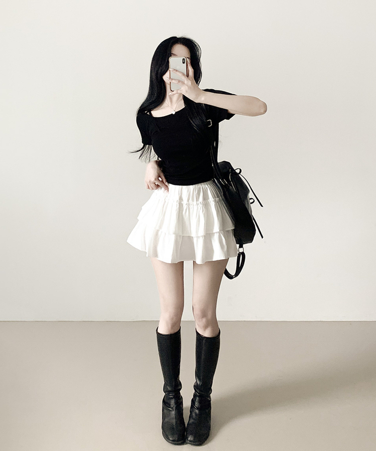 ラブリーティアードミニスカート WHITE