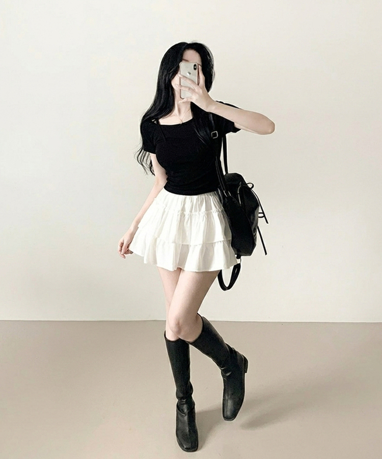 ラブリーティアードミニスカート WHITE