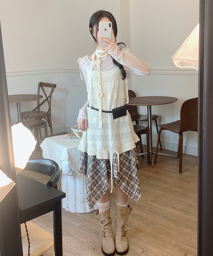 リボンスリムTシャツ IVORY