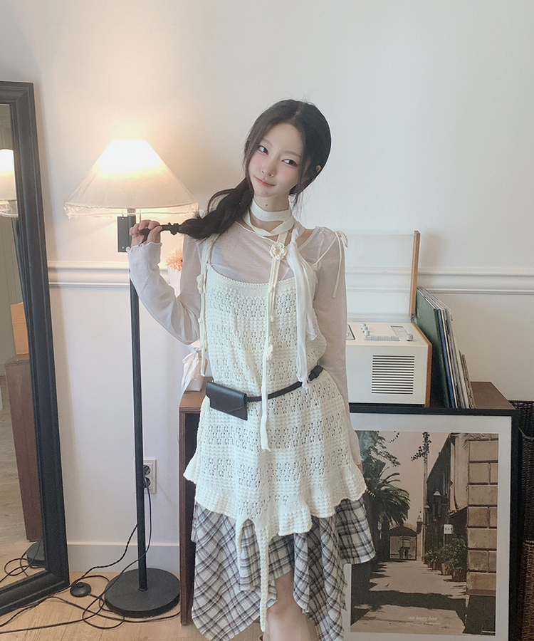 リボンスリムTシャツ IVORY