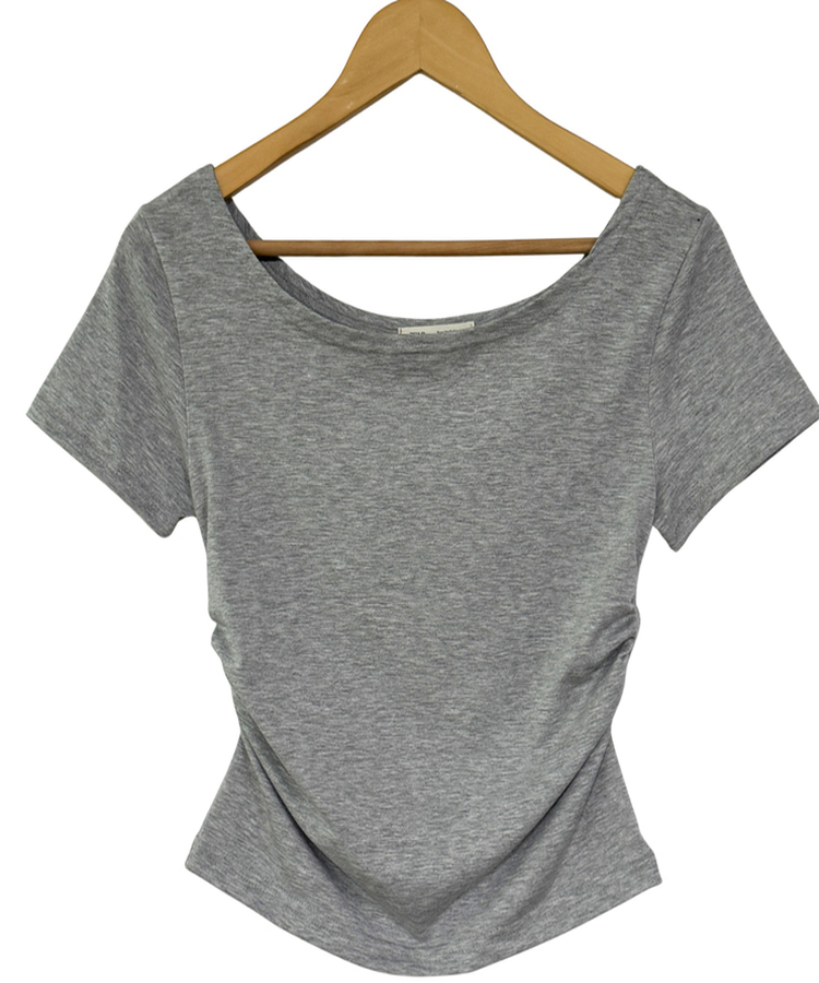 オフショルダードレープ半袖Tシャツ(6color)