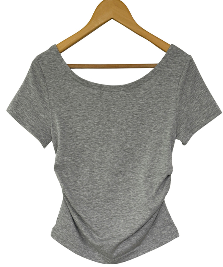 オフショルダードレープ半袖Tシャツ(6color)