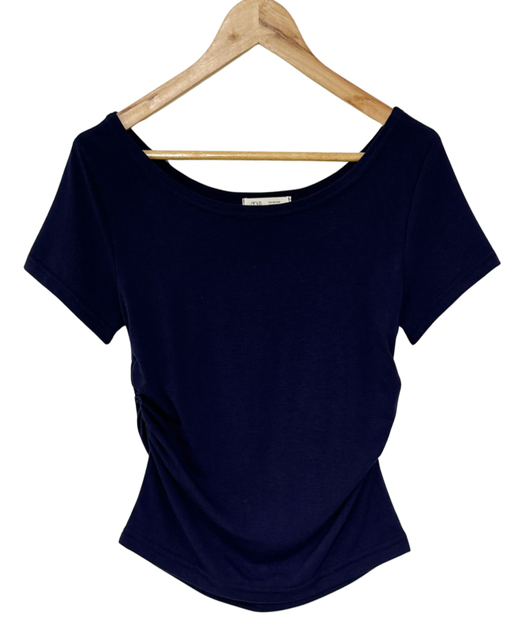 オフショルダードレープ半袖Tシャツ(6color)