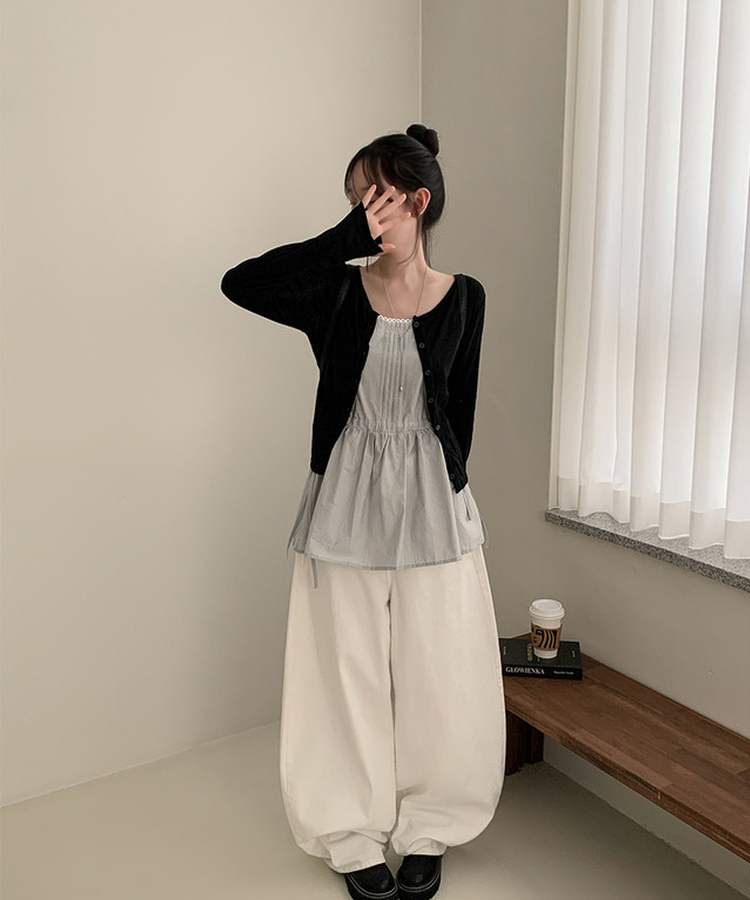 スクエアネックシアリングフレアミニワンピース SKY BLUE