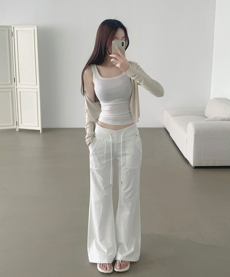 ベーシックスリムフィットノースリーブ(6color) IVORY