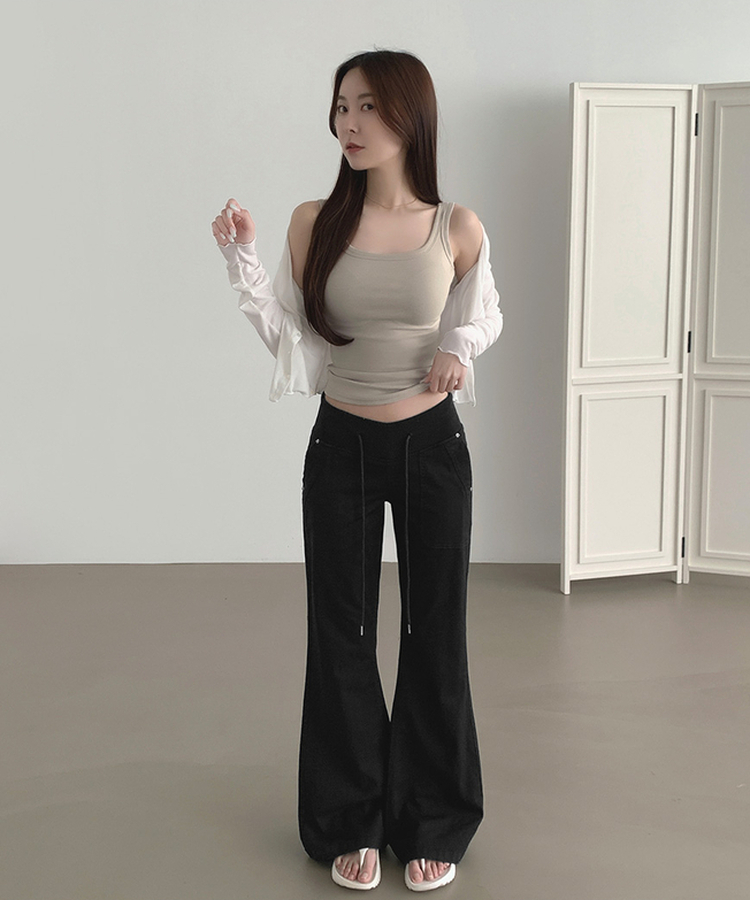 ベーシックスリムフィットノースリーブ(6color) BEIGE