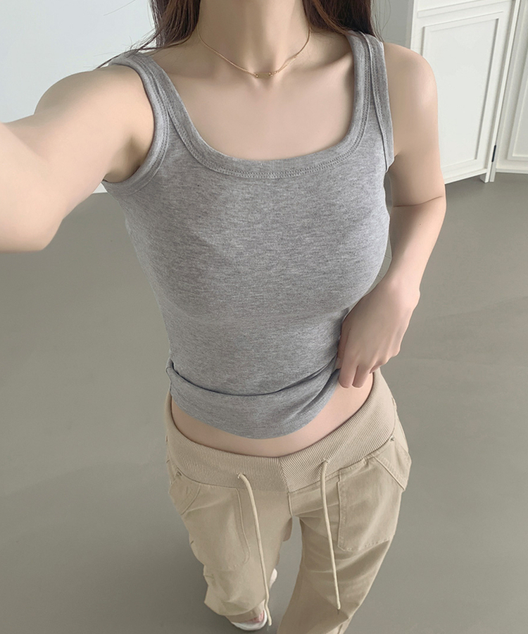 ベーシックスリムフィットノースリーブ(6color) GREY