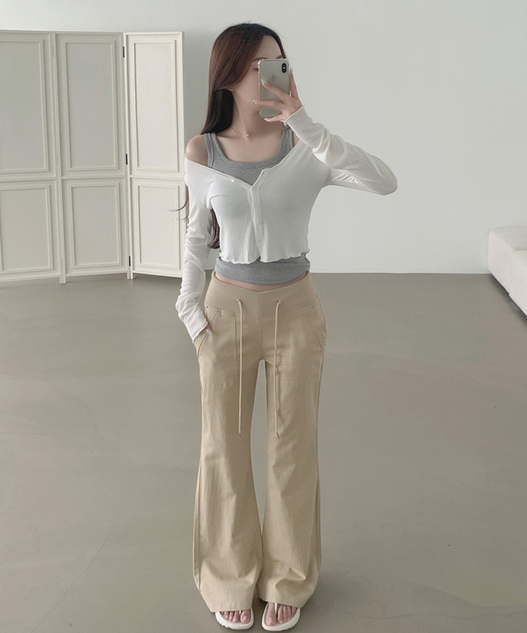 ソフトタッチスリムフィット長袖カーディガン WHITE