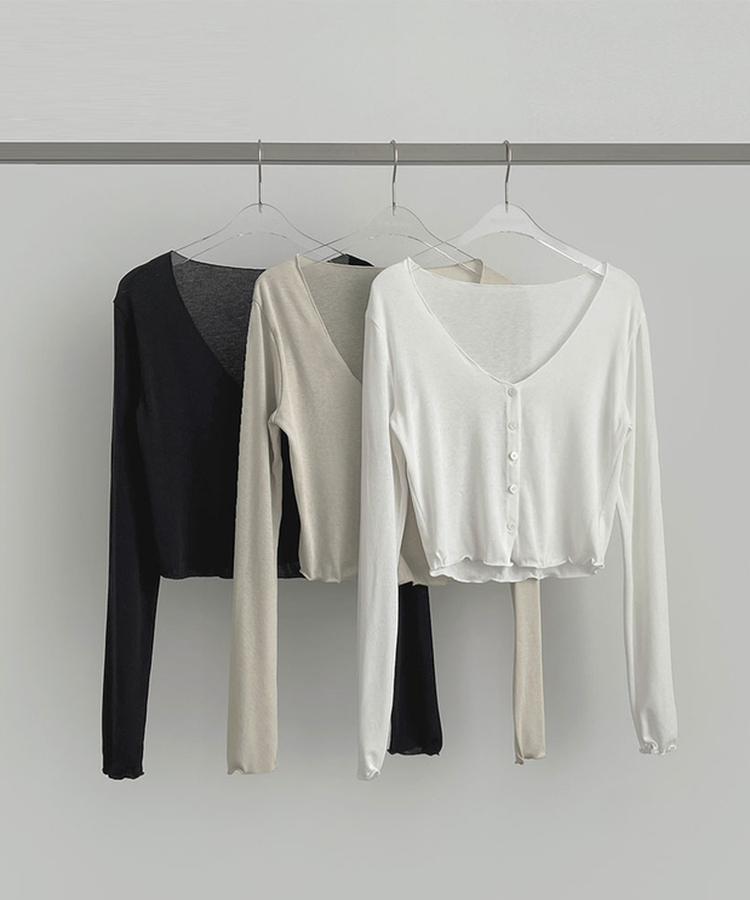 ソフトタッチスリムフィット長袖カーディガン