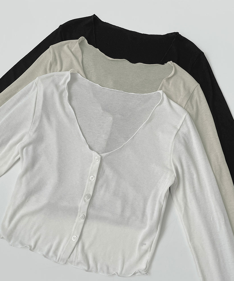 ソフトタッチスリムフィット長袖カーディガン