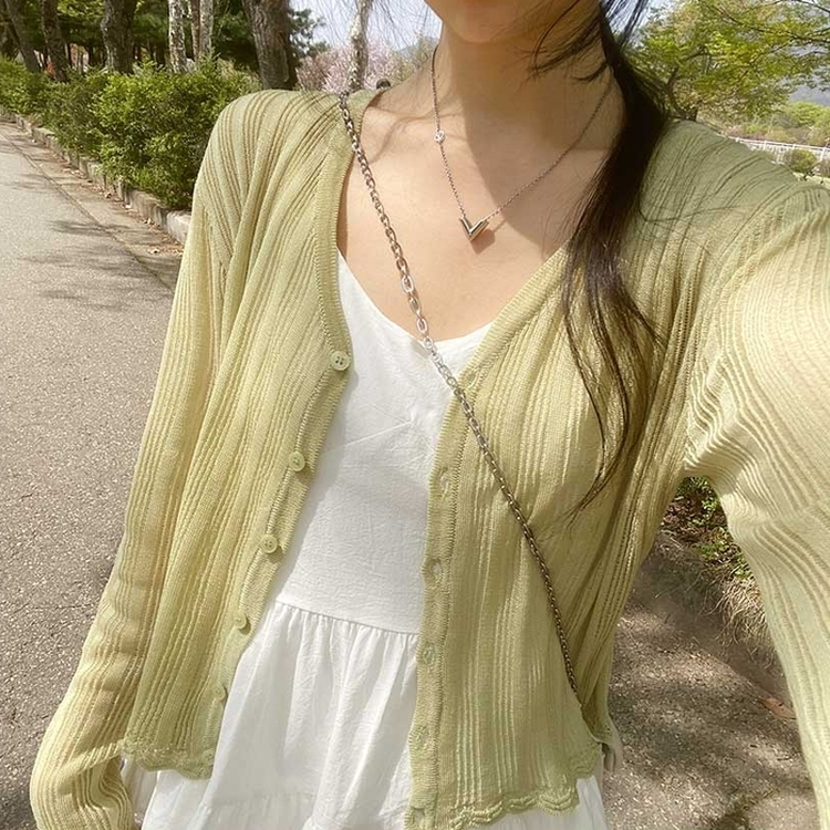 シースルーサマーカーディガン(5color) OLIVE