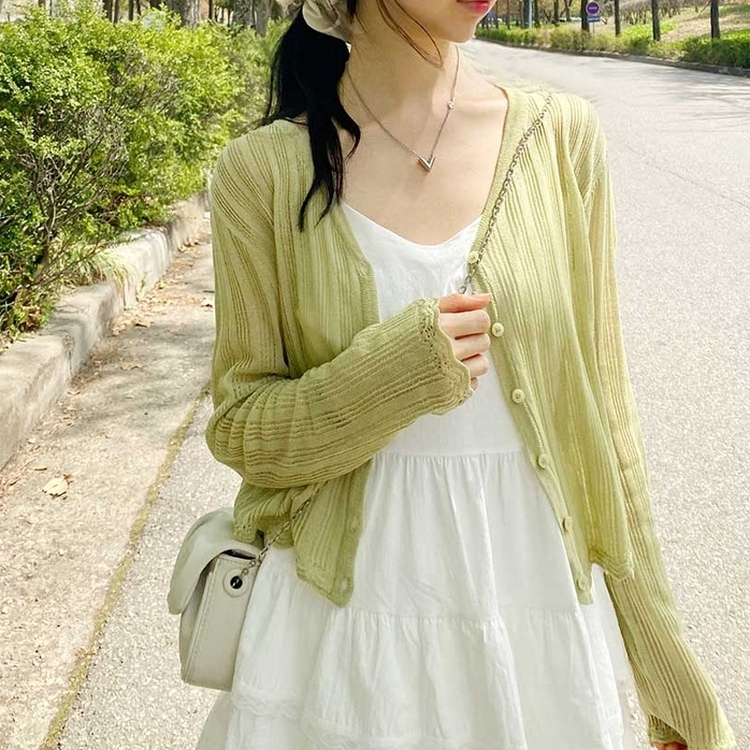 シースルーサマーカーディガン(5color) OLIVE