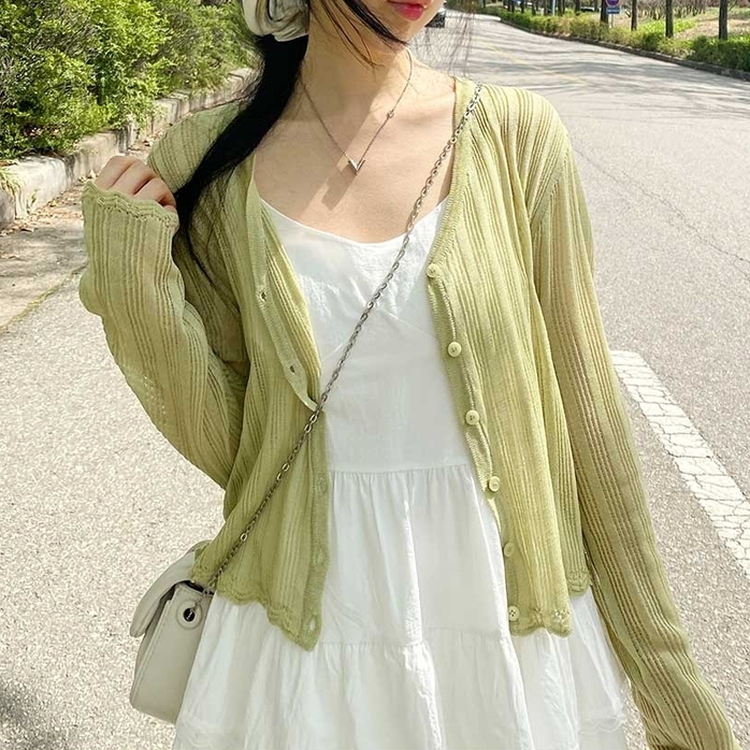 シースルーサマーカーディガン(5color) OLIVE