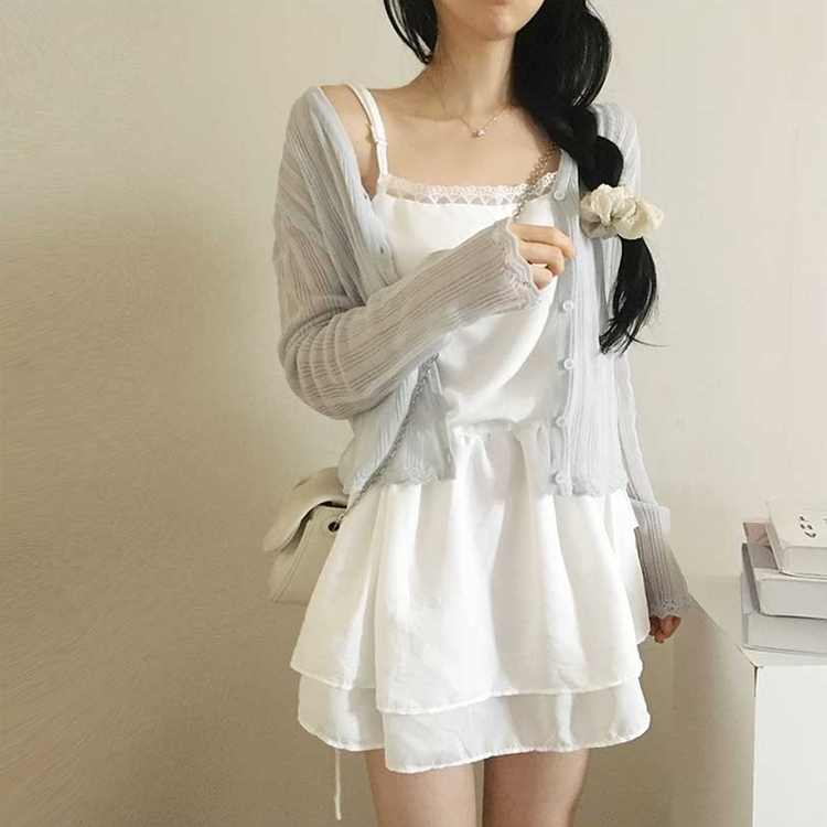 シースルーサマーカーディガン(5color) SKY BLUE