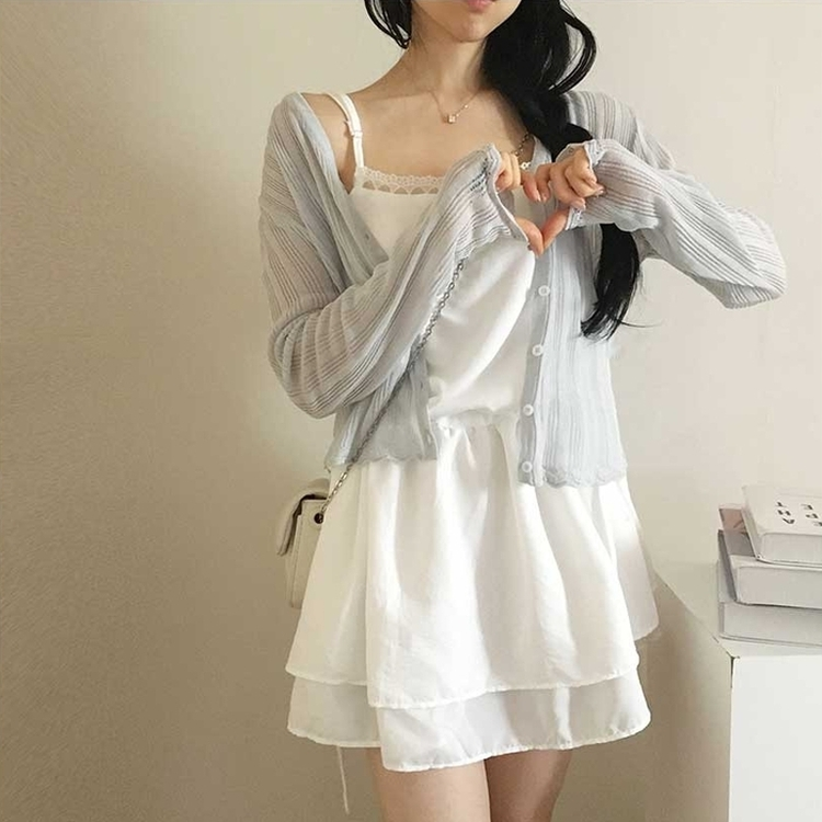 シースルーサマーカーディガン(5color) SKY BLUE