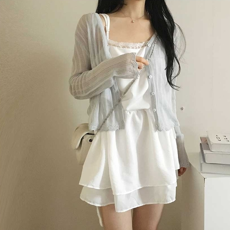 シースルーサマーカーディガン(5color) SKY BLUE