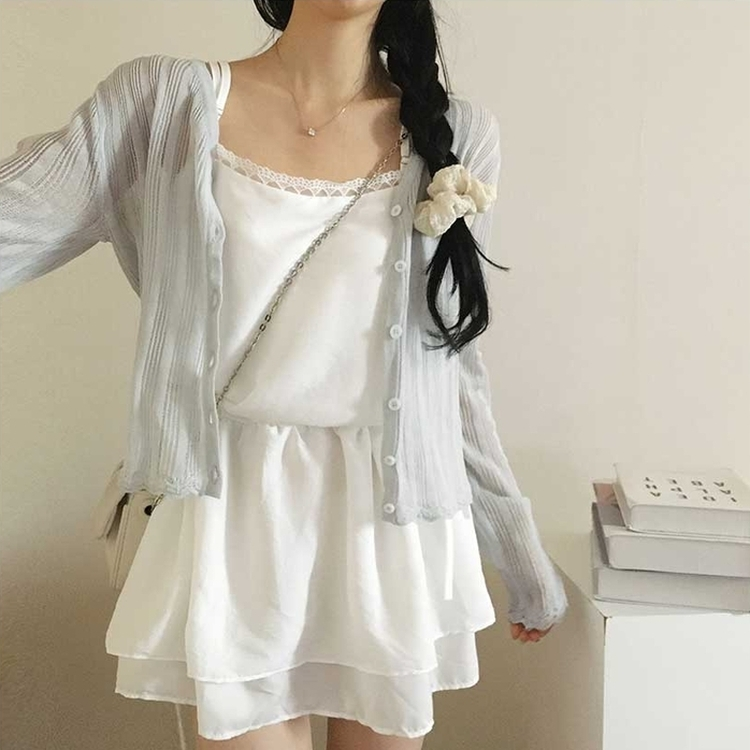 シースルーサマーカーディガン(5color) SKY BLUE