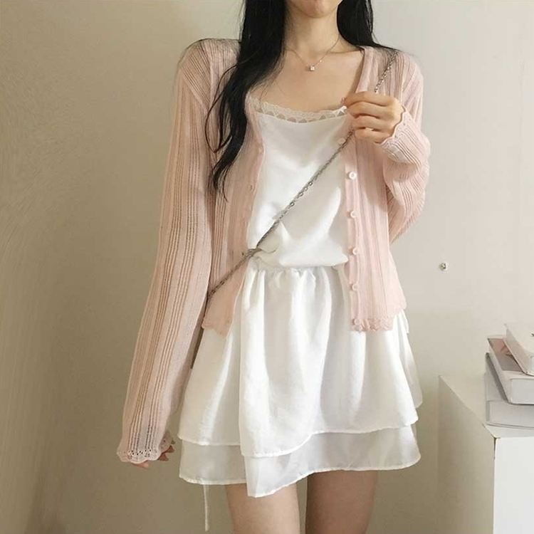 シースルーサマーカーディガン(5color) PINK