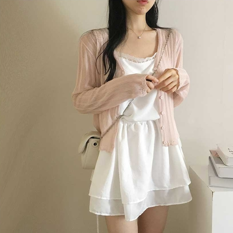 シースルーサマーカーディガン(5color) PINK