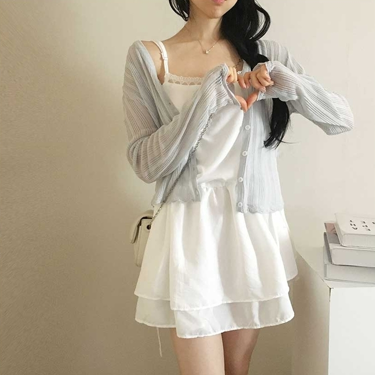 レイヤードレースシアリングキャミワンピース WHITE