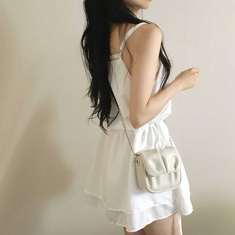 レイヤードレースシアリングキャミワンピース WHITE