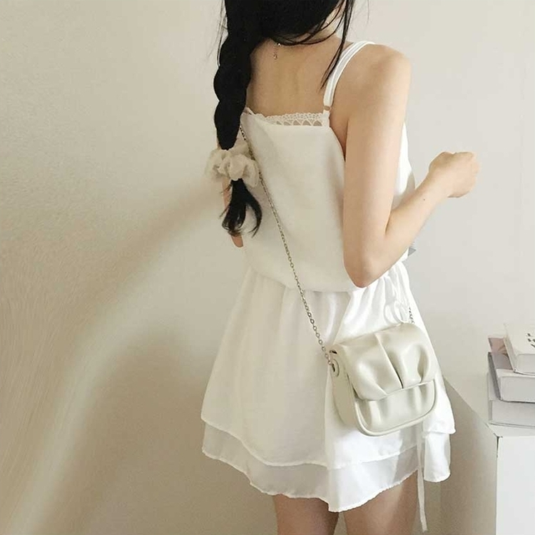 レイヤードレースシアリングキャミワンピース WHITE