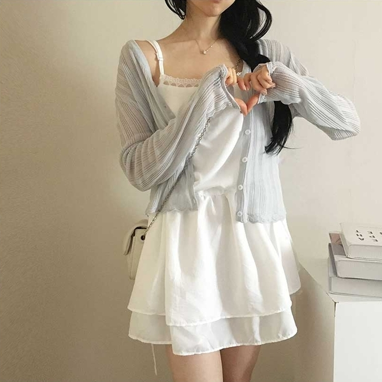 レイヤードレースシアリングキャミワンピース WHITE