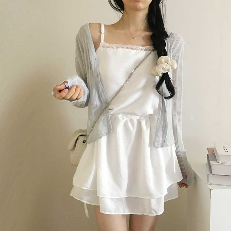 レイヤードレースシアリングキャミワンピース WHITE