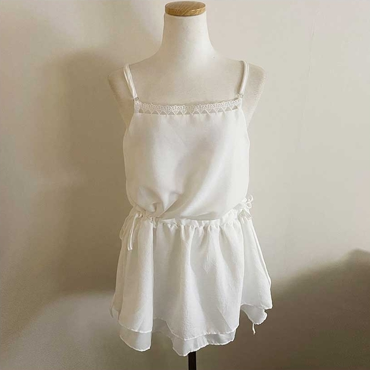 レイヤードレースシアリングキャミワンピース