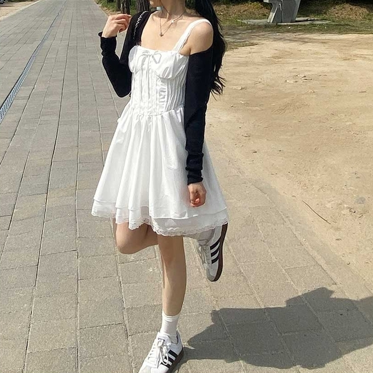 デイリーリボンレースワンピース IVORY