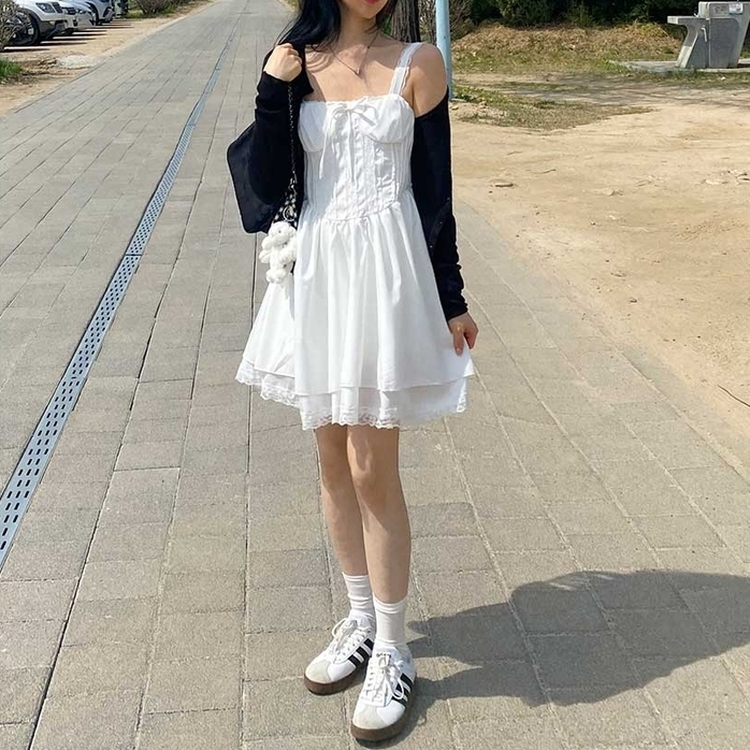 デイリーリボンレースワンピース IVORY