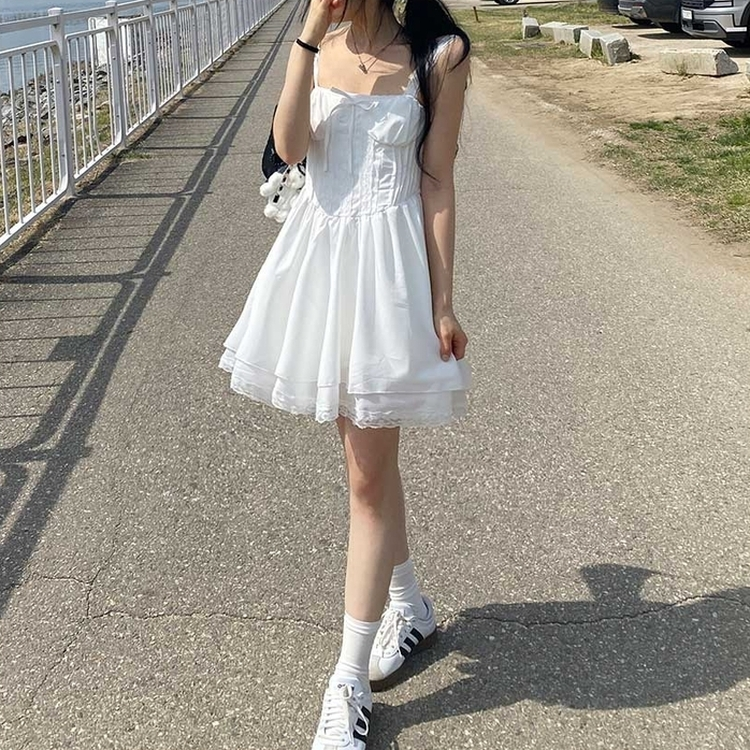 デイリーリボンレースワンピース IVORY