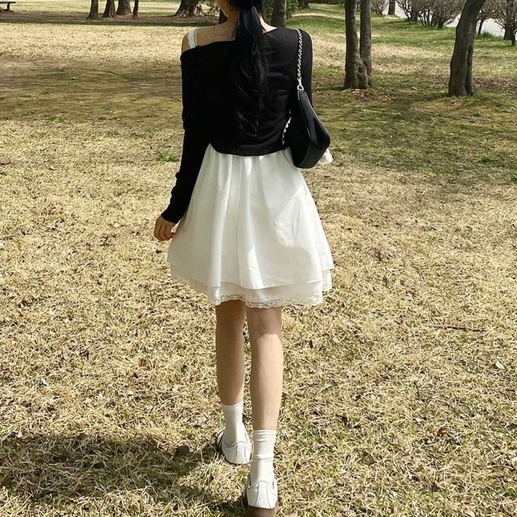 デイリーリボンレースワンピース IVORY